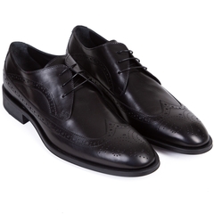 Delroy Black Leather Brogue Derby Dress Shoe-shoes & boots-FA2 Online Outlet Store