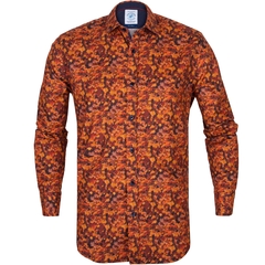 Leaf Print Stretch Cotton Shirt-shirts-FA2 Online Outlet Store