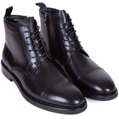 Monty Black Leather Lace & Zip Boots-shoes & boots-FA2 Online Outlet Store