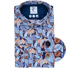 Paisley Leaves Print Stretch Cotton Shirt-shirts-FA2 Online Outlet Store