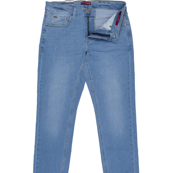 Regular Slim Fit Bleach Wash Stretch Denim Jeans