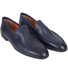 Zuess Navy Leather Slipon Loafer-shoes & boots-FA2 Online Outlet Store