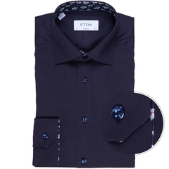 Super Slim Fit Luxury Cotton Twill Dress Shirt With Floral Trim-shirts-FA2 Online Outlet Store