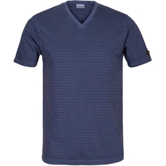 Two Colour Stripe V-Neck T-Shirt-t-shirts & polos-FA2 Online Outlet Store