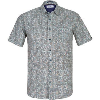 Geometric Print Stretch Cotton Short Sleeve Shirt