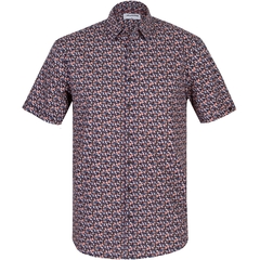 Abstract Geometric Print Short Sleeve Shirt-shirts-FA2 Online Outlet Store