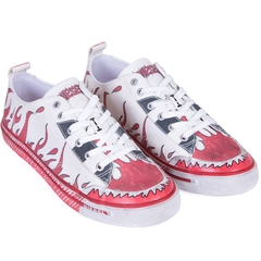 Athos Low-Top Flame Print Canvas Sneaker-shoes & boots-FA2 Online Outlet Store