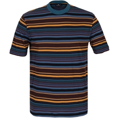 Organic Cotton Dark Multi Stripe T-Shirt-t-shirts & polos-FA2 Online Outlet Store