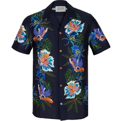 Regular Fit Big Flower Print Short Sleeve Shirt-shirts-FA2 Online Outlet Store