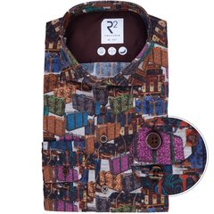 Luxury Stretch Cotton Suitcase Print Dress Shirt-shirts-FA2 Online Outlet Store