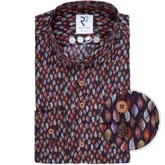 Luxury Cotton Leaves Print Dress Shirt-shirts-FA2 Online Outlet Store