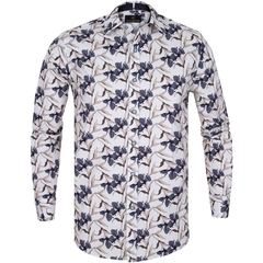 Blake Leaf Print Stretch Cotton Shirt-shirts-FA2 Online Outlet Store