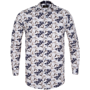 Blake Leaf Print Stretch Cotton Shirt