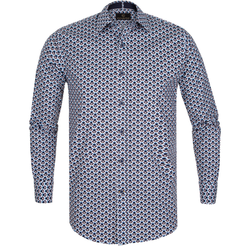 Blake Retro Geometric Print Stretch Cotton Shirt