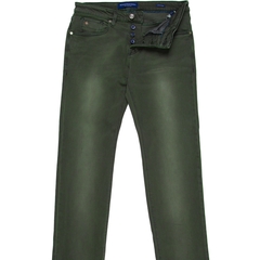 Ralston Olive Green Garment Dyed Stretch Denim Jeans-jeans-FA2 Online Outlet Store