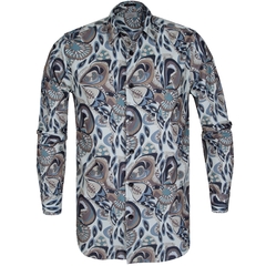 Vegard Paisley Print Fine Cord Shirt-shirts-FA2 Online Outlet Store