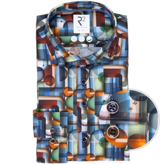 Retro Print Stretch Cotton Dress Shirt-shirts-FA2 Online Outlet Store