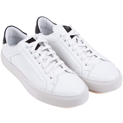 White Byron Leather Sneakers-shoes & boots-FA2 Online Outlet Store