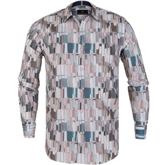 Blake Stretch Cotton Brush Strokes Print Shirt-shirts-FA2 Online Outlet Store