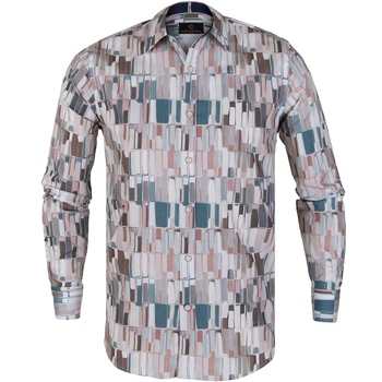 Blake Stretch Cotton Brush Strokes Print Shirt