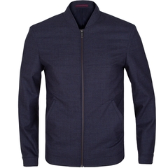 Sharpe Zip-up Stretch Wool Check Bomber Jacket-jackets & blazers-FA2 Online Outlet Store