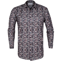 Geometric Print Corduroy Shirt-shirts-FA2 Online Outlet Store