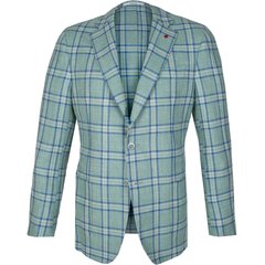 Luxury Wool & Silk Check Blazer-jackets & blazers-FA2 Online Outlet Store