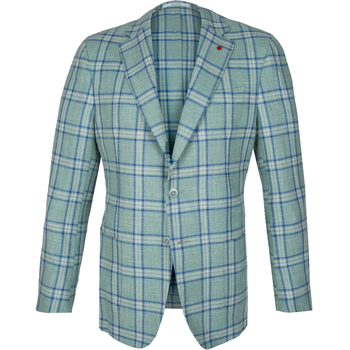 Luxury Wool & Silk Check Blazer
