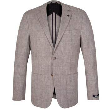 Smart Linen & Wool Blend Check Blazer