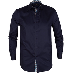 Barrett Cotton Twill Casual Shirt With Geometric Trim-shirts-FA2 Online Outlet Store