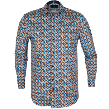 Beaumont Pacific Geometric Print Stretch Cotton Casual Shirt