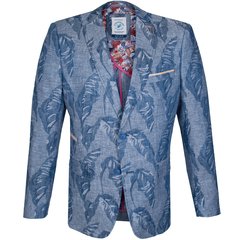 Linen Leaf Jacquard Blazer-jackets & blazers-FA2 Online Outlet Store