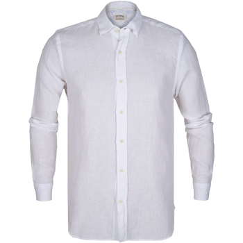 Roma Luxury Linen Shirt With Floral Trim