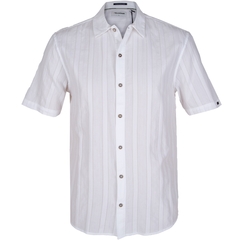 Short Sleeve Vertical Jacquard Stripe Casual Shirt-shirts-FA2 Online Outlet Store