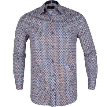 Beaumont Geometric Print Stretch Cotton Shirt