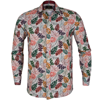 Beaumont Leaves Print Cotton/Linen Shirt
