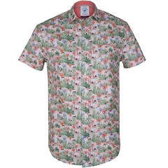 Oasis Print Stretch Cotton Short Sleeve Shirt-shirts-FA2 Online Outlet Store