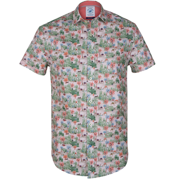 Oasis Print Stretch Cotton Short Sleeve Shirt