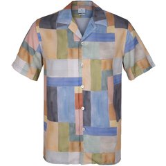 Casual Fit Patchwork Print Short Sleeve Shirt-shirts-FA2 Online Outlet Store