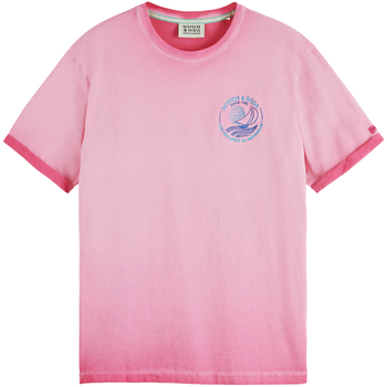 Regular Fit Cold Dye Chest Print T-Shirt