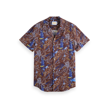 Map Print Short Sleeve Resort Shirt