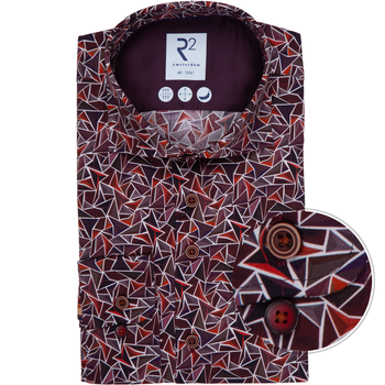 Abstract Prism Print Stretch Cotton Dress Shirt