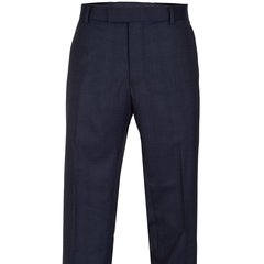 Caper Navy Windowpane Check Wool Dress Trouser-casual & dress trousers-FA2 Online Outlet Store