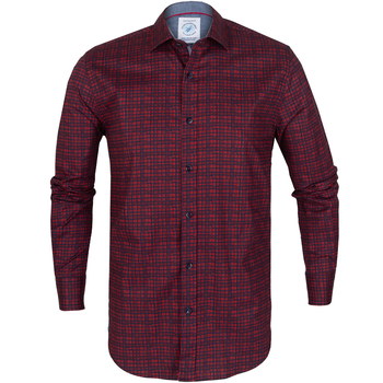 Uneven Check Print Stretch Cotton Shirt